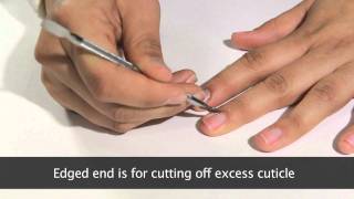 MASH Nails Stainless Steel Cuticle Pusher Demonstration Video [upl. by Irneh320]