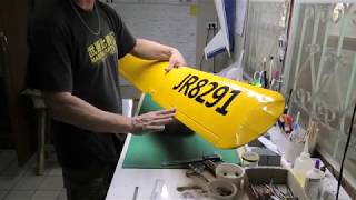 RC Piper Cub J3 balsa plane build  Pt 14 Covering the Wings [upl. by Ydnyl]