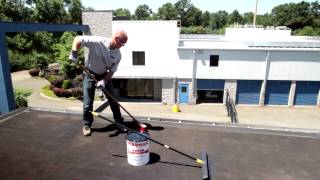 How to Apply Rubberized Roof Coating on flat roof  Karnak 229 AR Elastomeric  black [upl. by Halyk]