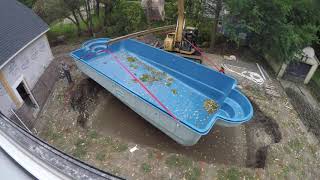 Fiberglass pool install timelapse part 1 [upl. by Najram39]