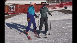 Beginner ski lesson 2 with Deb Armstrong gliding wedge [upl. by Halbeib]