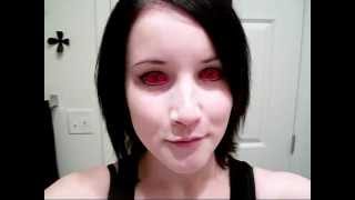 Inserting and Removing Red Sclera Contact Lenses Plus FAQ [upl. by Eet605]