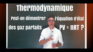 Thermodynamique  pression cinétique du gaz parfait [upl. by Kellda]