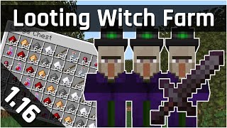 Looting Witch Farm Tutorial  Minecraft 116117 Java Edition [upl. by Hintze120]