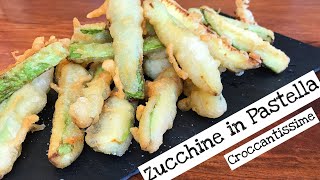 ZUCCHINE IN PASTELLA CROCCANTISSIME solo 3 ingredienti senza uova CRISPY ZUCCHINI IN BATTER [upl. by Ali]