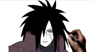 How to Draw Madara  Step by Step  Naruto [upl. by Nea]