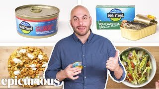 Pro Chef Turns Canned Seafood Into 4 Meals For Under 12  The Smart Cook  Epicurious [upl. by Magner]