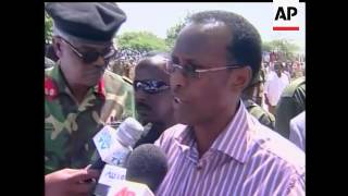 Somalian Prime Minister Ali Mohamed Gedi swore in thousands of troops on Friday to a newly formed So [upl. by Learrsi651]