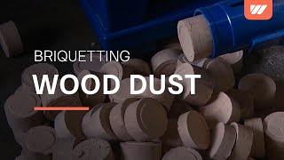 WEIMA briquetting press compacts wood dust into briquettes [upl. by Aramen]