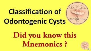 MNEMONICS  Cysts of Oral Cavity  Oral Pathology [upl. by Acimaj695]