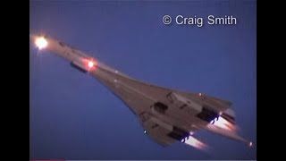 Concorde Twilight Takeoff with visible reheatafterburners [upl. by Belsky]