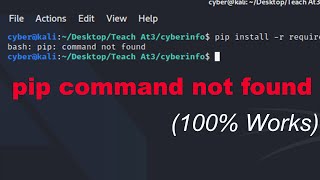 pip command not found 100 Works  Kali Linux [upl. by Etsyrk]