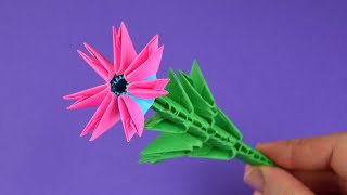 How to make a paper flower ♡ 3D Origami for beginners ♡ DIY [upl. by Blaze]