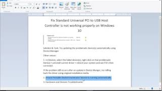 Fix Standard Universal PCI to USB Host Controller is not working properly on Windows 1087 [upl. by Jala]