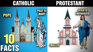 10 Differences Between CATHOLIC and PROTESTANT Christians [upl. by Einnek734]