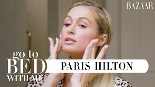 Paris Hiltons Nighttime Skincare Routine  Go To Bed With Me  Harpers BAZAAR [upl. by Ahsinnod]