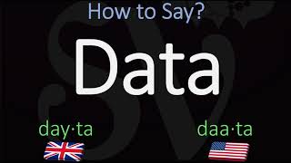 How to Pronounce Data  British Vs American Pronunciations [upl. by Kobylak]