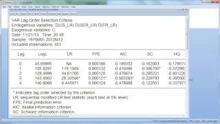 Estimating a VARp in EVIEWS [upl. by Leirea]