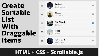 How to Create Sortable List With Draggable Items using HTML CSS amp JavaScript  Sortablejs [upl. by Moyers]