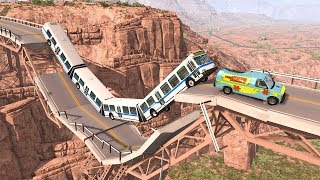 Collapsing Bridge Pileup Car Crashes 27  BeamNG DRIVE  SmashChan [upl. by Valoniah]