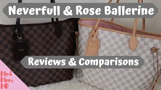 Louis Vuitton Neverfull MM  Rose Ballerine  Reviews amp Comparisons  modmom md [upl. by Notrem891]