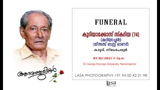 KURIAKOSE SKARIA 74 FUNERAL LIVE [upl. by Dnomder]