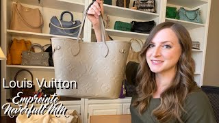 Unboxing and Mini Review Louis Vuitton Empreinte Neverfull MM Turtledove [upl. by Naesed]