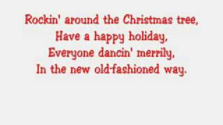 Hannah MontanaRockin Around The Christmas Tree With Lyrics [upl. by Desirae728]