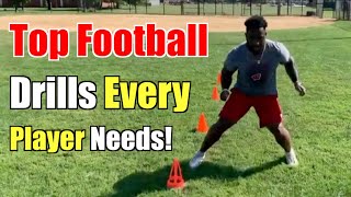 18 Football Drills Every Football Player Needs FULL WORKOUT [upl. by Blunk]