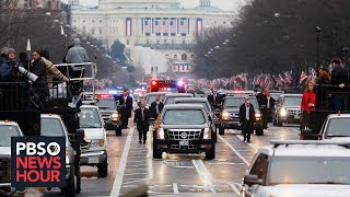 WATCH President Donald Trumps motorcade heads to White House [upl. by Garry]