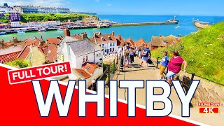 WHITBY  4K Walk through Whitby from Whitby Abbey to Whitby Beach via the 199 Steps and Harbour [upl. by Oeniri196]