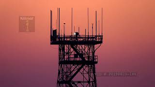 Airport Rotating Light Beacon Tower in the Evening [upl. by Ashby]