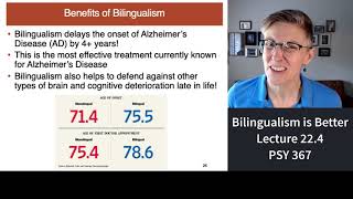 367 Lecture 224 Bilingualism Is Better than Monolingualism [upl. by Richers]