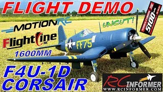 Flightline 1600mm F4U1D Corsair Flight Review By RCINFORMER [upl. by Endora]