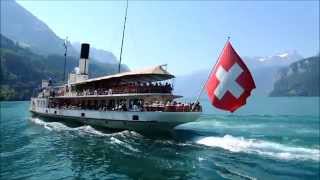 Watch the Passenger Steamer arrive at Brunnen on Lake Lucerne in Switzerland [upl. by Perrie]