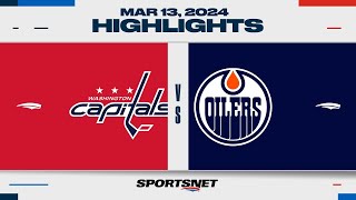 NHL Highlights  Capitals vs Oilers  March 13 2024 [upl. by Ynttirb169]