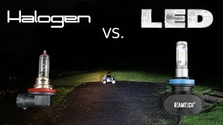 Halogen Vs LED Headlights  Install and Review [upl. by Wilkison]