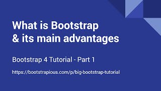 What is Bootstrap amp its main advantages [upl. by Latt355]