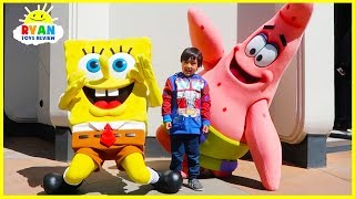 Ryan meets SpongeBob at Universal Studios Amusement Park [upl. by Assirral]