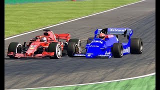 Ferrari F1 2018 vs Osella F1 1984  Monza [upl. by Sato]