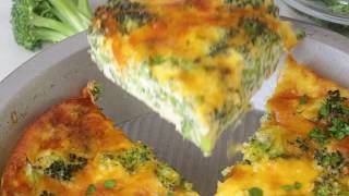 Crustless Broccoli Cheddar Quiche Recipe [upl. by Halika]