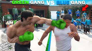 Shinchan Green Gang VS Franklin Blue Gang Fight Challenge In GTA 5 [upl. by Arlie764]