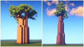 Large Custom Trees  Baobab amp Sequoia  Minecraft Tutorial [upl. by Derraj975]