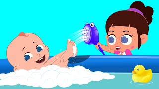 Bath Song  Rhymes amp Kids Songs  bambooskystudio [upl. by Lazes]