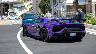 Lamborghini Aventador SVJ  Accelerations amp Driving in Monaco [upl. by Aseneg]