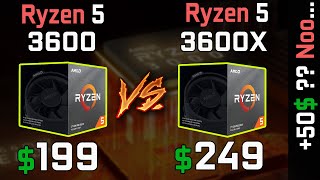 AMD Ryzen 5 3600 vs 3600X Gaming Benchmarks Comparison [upl. by Ellehcram434]