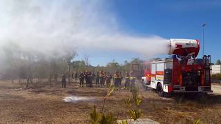 Wildfire Test Firefighting turbine using water mist Sardinia  EmiControls [upl. by Navinod]