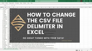 Change the CSV File Delimiter in Excel [upl. by Rebme]