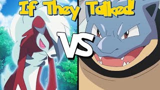 IF POKÉMON TALKED Midnight Lycanroc vs Blastoise [upl. by Cristin]