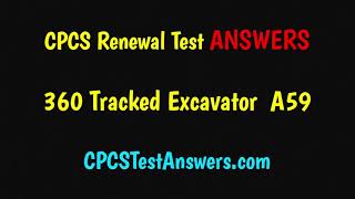 CPCS Renewal Test Answers Excavator 360 Tracked Excavator [upl. by Morse]